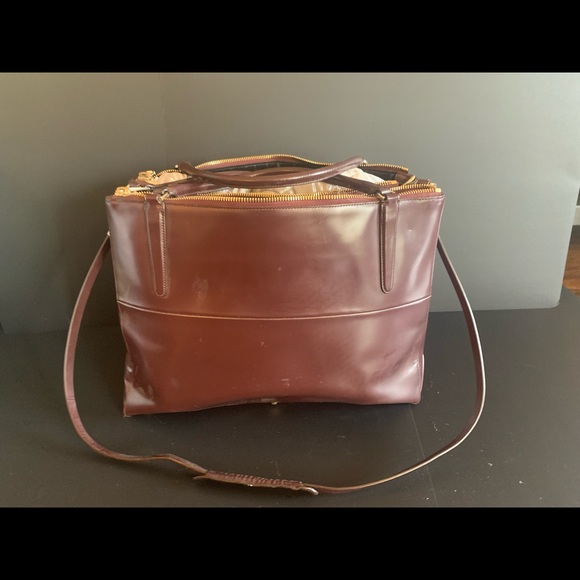 Coach Borough Bag in Oxblood polished calfskin - Picture 3 of 6